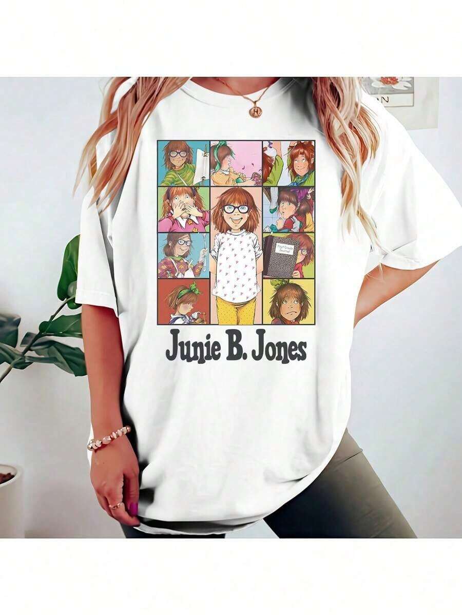 Shirt Junie B. Jones Teacher Appreciation Vinyl Iron-On Heat Transfer Sticker, Durable And Washable, Multicolor - Great For T-Shirts, Backpacks, Sweatshirts, Hoodies, Teacher Gifts, Sports, | Fall Clothes For Women,Halloween,Tops,Teacher Fits For Women,Shirts,Back To SchoolLoose And Comfortable2026 Halftime Show Shirt - 白色 - 查看 1