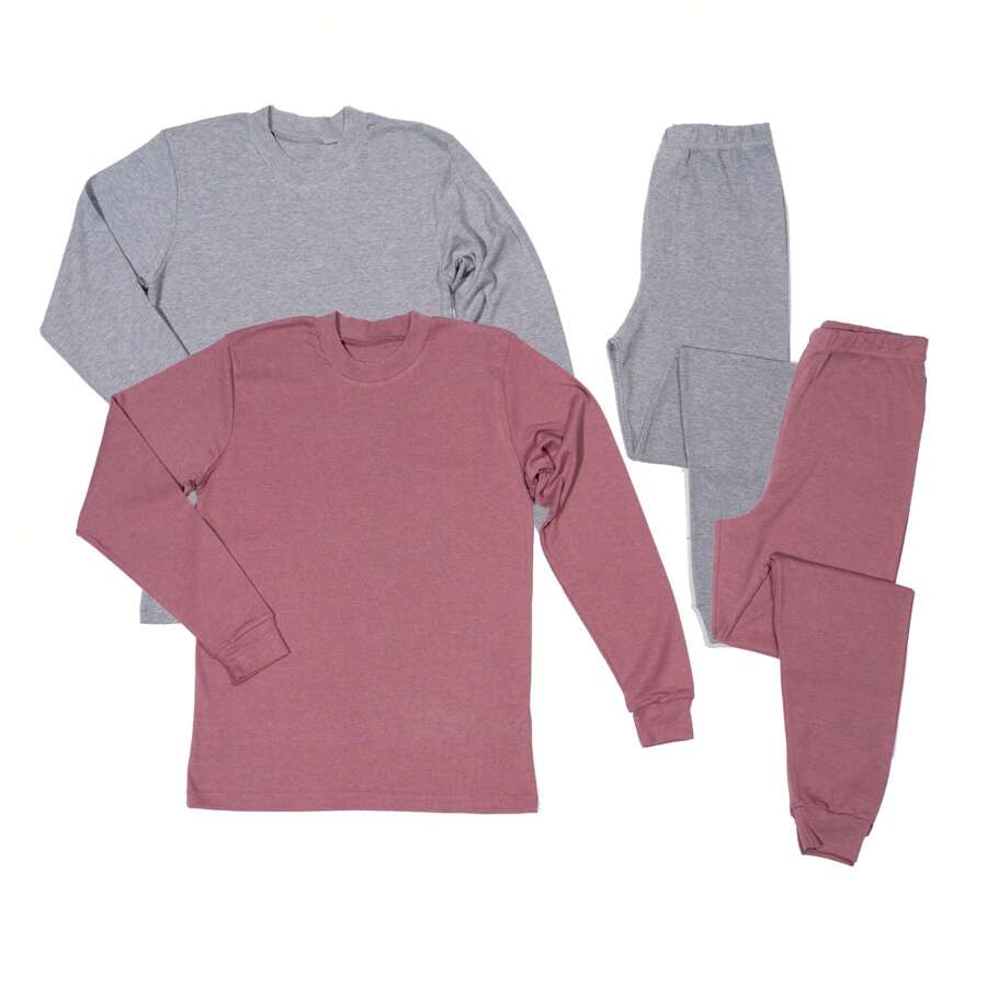 BELIME | Set de Pijama Básico de 4 Piezas para Hombre, Manga Larga, Cuello Redondo, Colores Variados | Tela Ligera con Elasticidad | Ideal para Primavera, Verano, Otoño e Invierno | Estilo Cómodo y Casual con Cárdigan en Cuello, Puños y Tobillos | Tejido Transpirable y Suave de Algodón y Poliéster | Ajuste Regular con Estilo Ajustado| Sin Bolsillos, Sin Forro, No Transparente | Lavar a Mano o en Lavadora con Agua Tibia, No Usar Cloro, Secado al Aire | Perfecto para Dormir, Estar en Casa o Relajarse en Familia | Pijama Largo con Corte Natural en la Cintura, Manga Normal, Diseño Clásico y Atemporal | Material de Alta Calidad: Cardigan, Psiphon | Ropa de Dormir Versátil y Cómoda, Ideal para el Descanso Diario y el Estilo de Vida Moderno