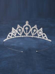 1 件精致复古新娘头饰，镶嵌水钻，森系金叶花环头饰，皇冠表演发饰，适合日常着装、派对、舞会、摄影，是送给女孩的理想礼物