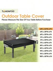 Rectangular Folding Table Cover - Waterproof Anti-UV Outdoor Table Covers - Outdoor Table Cover 96" L X 30" W X 6" H
