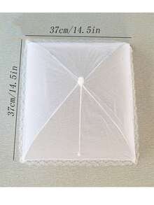 1 Pieza Cubierta de arroz blanco, Cubierta de mesa plegable a prueba de moscas, Cubierta contra el polvo para el hogar, Cubierta de alimentos a prueba de moscas con borde de encaje para uso en exteriores, Grande cubierta a prueba de insectos y polvo, Adecuada para fiestas al aire libre, picnics, barbacoas y campamentos, sala de estar, cocina, cubierta contra moscas de la fruta, accesorios de organización de cocina.