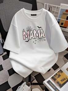 180g pure Cotton Mama Halloween Sweatshirt, Halloween Mom Sweatshirt, Spooky Mama Shirt, Halloween Mom Crewneck, Mama Halloween Sweater, Mom Halloween Gifts Versatile female Stretched Slightly Casual Unisex fashion graphic Comfortable designer clothes women streetwear - Blanco - Ver 2