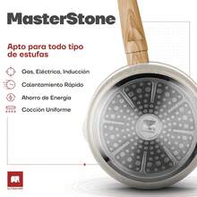 Olla Antiadherente Master Stone Tapadera de Vidrio Templado | Revestimiento de Piedra de Alemania% libre de PFOA, para estufa de inducción, gas o eléctrica. Olla Chica Blanca 1.9 L, 18 - Piedra maestra Gris - Ver 6