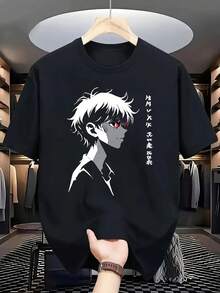 Camiseta estampada de moda para hombres - Negro - Ver 6