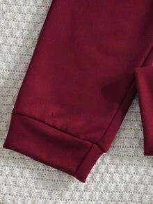 Outfit da 2 pezzi per bimbo piccolo, con stampa di coniglio e blocchi di colore, camicia a maniche lunghe con colletto a righe + pantaloni con stampa di coniglio, completo di moda adorabile, versatile per uso casual, uscite e feste