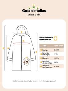 Pijama Invierno para Mujer, Pijamas Polar con Manga Larga, Pijama Grueso con Capucha, Diseño de Bordado con Apliques - Negro - Ver 3