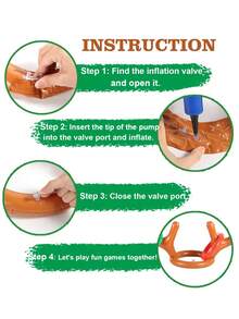 5pcs/10pcs/(1 Antlers+4 Rings) Inflatable Reindeer Antler Ring Toss Game,Inflatable Reindeer Antler Hat,Christmas Party Ring Toss Games Favors Supplies Great Christmas Games For Families