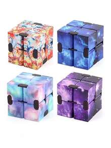 1pc Bestselling Printed Infinity Cube Pocket Fidget Toy, Creative Stress Relief Gadget, Foldable Infinity Cube Mini Gift - Multicolor - View 2