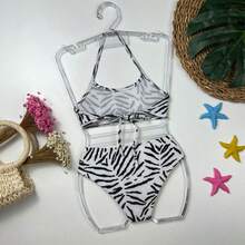 Biquini Infantil Verão Traje De Banho Blogueirinha Novidade - Preto - Visão 3