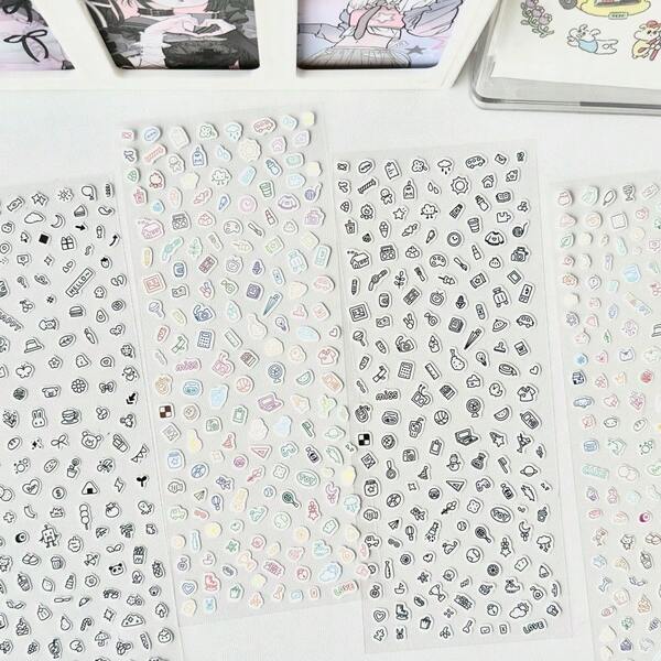 原创卡通小图案装饰贴纸，可爱Gukka计划簿DIY贴纸，DIY计划簿贴纸，卡通可爱小图案贴纸，可爱卡通装饰贴纸，适用于笔记本、手提电脑、滑板、剪贴簿、相册和水瓶 - DIY装饰和节日礼物