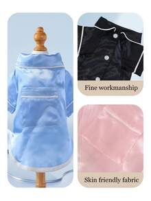 1pc Pet Clothes, Shiny Luxurious Sleepwear For Dogs/Cats, Shiny Fabric Design Shirt, Contrast Trim, Comfortable & Soft, Pet Casual Loungewear For Small Pets - Multicolor - View 12