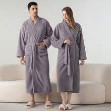 1 قطعة من الحمام ذو نصف رداء من الفليس عالي الجودة، رداء حمام طويل إضافي للكبار، مناسب للإقامة المنزلية والفندق والسبا والصالون، ماص وسريع الجفاف، فضفاض، متعدد الألوان، تصميم بسيط، ضروريات الحمام والمنزل