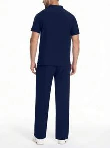 男士短袖护士/医生制服套装，兽医/医护人员服装