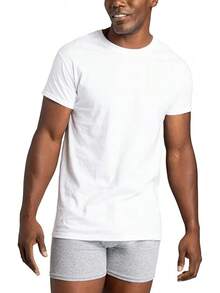 Men's Crew Tee Undershirts, Wicking,, Big & Tall Available - 白色 - 6 件裝 - 查看 2