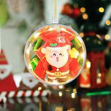 Conjunto de 5 Bolas Decorativas, Bolas de Acrílico Transparente de 7cm, Enfeites de Árvore de Natal, Bolas Transparentes Enchíveis DIY, Adequadas para Celebrações Festivas, Recepções de Casamento, Véspera de Natal, Displays Comerciais e Decoração Doméstica.