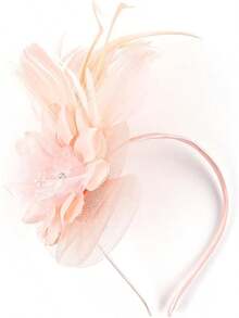 Fascinators Hats Women,Tea Party Fascinator Hair Clip With Feathers Wedding,Derby Hats Headbands - Style1-血牙 - 查看 1