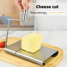 6-Piece Set (Including 5 Cutting Lines) Cheese Slicer, Stainless Steel Wire Adjustable Thick Cutter, Ham And Cheese Slicer, Metal Cheese Slicer With Ergonomic Handle, Suitable For Block Cheese Metal Cheese Slicer, Kitchen Supplies - Multicolor - View 4