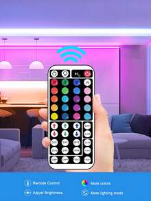 NBBUFF 16-100ft LED Strip Lights, Suitable For Room Decoration, Remote Control Color Changing Lights, Adjustable Color And Brightness, 6 DIY Modes, Applicable For Bedroom Decor, Home Decor, TV Backlight, Living Room, Halloween, Christmas Decoration, Also A Great Gift - Multicolor Light - View 6