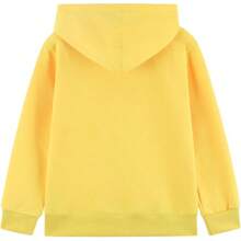 Boys Girls Hoodies Hooded Sweatshirts Solid Fleece Hoodie Classic Full Zipper Top Plush Cotton - 黃色 - 查看 2