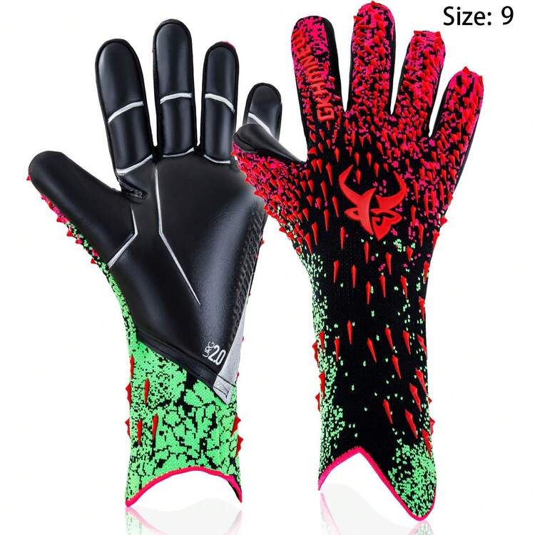 专业足球守门员守门员手套 - 超强抓地力，高性能 - 耐用舒适的成人、青少年训练/比赛手套（尺码 6-10） - 彩色 - 查看 28