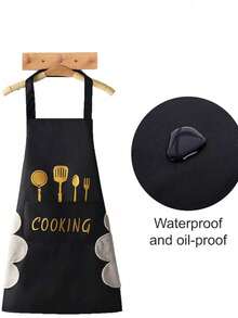 女士围裙，带口袋的厨房围裙，包括手巾口袋，防水，可用于烹饪和烘焙 - 彩色 - 查看 2