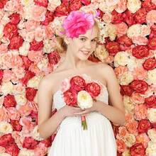 Ibeauti Fascinator Hats With Screentouch Lace Gloves Set Women Tea Party Cocktail Wedding Derby Headwear Short Gloves - 04 亮粉色 - 查看 4