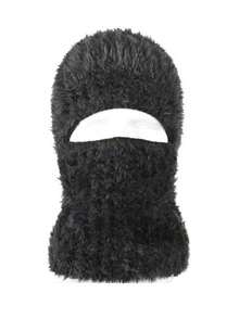 1pc Balaclava Hat With Mask And Neck Warmer, Knitted Winter Hat For Cold Weather, Ear Protection Fall - A - View 9