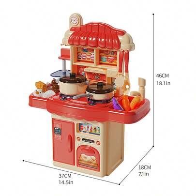 Kinderspielküchen-Set - Spielsachen zum Vorspielen von Schneiden, Kochen und Zubehör für Mädchen, Kochsimulation für Jungen, Geschenk