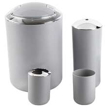 6pcs/Set Bathroom Accessories Set Toothbrush Holder,Trash Can,Soap Dispenser (Gray) - Multicolor - View 6