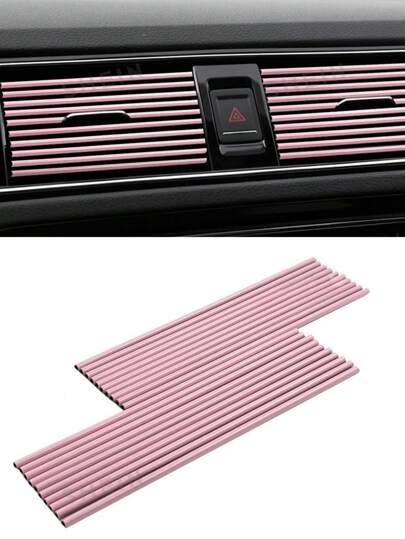 10pcs/Pack Pink Car Interior Air Vent Dashboard Gap Decorative Strips
