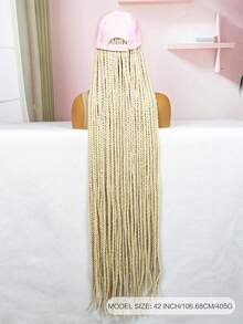 Perucă împletită extra lungă cu șapcă de baseball de 42 de inci, bandă de păr sintetică, ținută casual și de birou