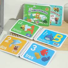Lachilly Tarjetas didácticas en español para niños - Tarjetas didácticas de ABC 123 números en español para preescolar y jardín de infantes, herramienta de lenguaje infantil de doble cara, ayudas didácticas para la enseñanza en el hogar - Multicolor - Ver 1