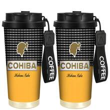 1 cană de cafea izolată din oțel inoxidabil de 530 ml, cu capac etanș și curea de umăr, design F1 Racing, portocaliu strălucitor și negru, cană reutilizabilă pentru smoothie de ceai și cafea, cadou perfect pentru fanii sporturilor cu motociclete, primul cadou de Crăciun, sticlă de apă portabilă pentru sporturi în aer liber.