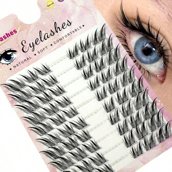 10Rows D Curl Manga Lash 12mm Cluster Lashes Fox Cat Cluster Lashes 9,11,13,15mm Cluster Lashes Natural Look Cosplay Manga Eyelashes Extensions, Fluffy Spikes Wispy Volume Lash, Fox Cat Eyelash,Individual Natural Long Faux Mink Volume Wispy Short Long Reusable Comfortable Seamless Faux Mink Eye Lashes Cils For Home Party, Valentine's Day, Traveling, Photoshoot, Festivals Makeup,Asian Style