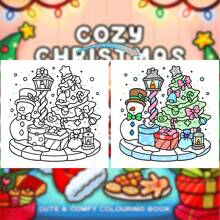 温馨圣诞：成人涂色书 - 用烘焙饼干、驯鹿拥抱和圣诞色彩舒缓压力，适合作为返校用品、送给女孩的礼物、情人节礼物和新年礼物