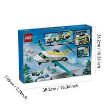 LEGO 城市紧急空中救护飞机儿童拼装玩具 - 角色扮演救援飞机模型，适合男孩和女孩，6 岁以上 - 积木英雄迷你人物 - 生日礼物 - 60465 - 60465 - 查看 10