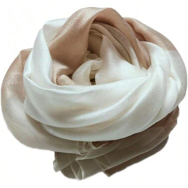 Womens Scarves Lightweight Silk Scarf Shawls And Wraps For Evening Dresses Summer Beach Wedding Shawl Giftshalloween - 新米色 - 查看 5