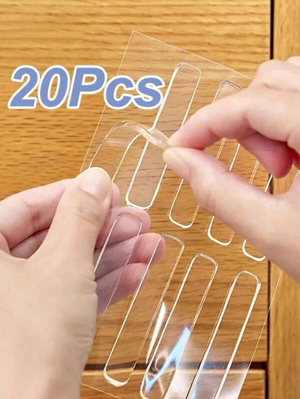 Bande anti-collision, bande longue transparente, sans perforation, autocollant de porte silencieux en silicone anti-claquement, sans marque, protection silencieuse, tampon d'insonorisation pour réfrigérateur (10 pièces par paquet)