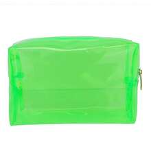 Estojo Necessaire Organizador Cosmético Make Maquiagem Feminino Transparente Colorido - Verde - Visão 3