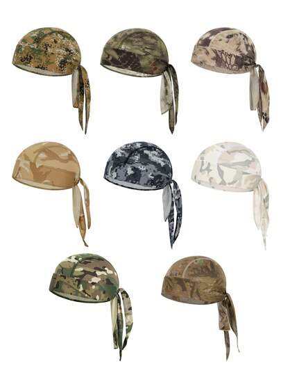 1pc Camouflage Cycling Headband, Seamless & Quick-Dry Design, Moisture-Wicking, Breathable, Windproof, Dustproof, UV Protection For Professional Outdoor Styling