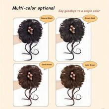 Synthetic Hair Bun Scrunchie Wig, Children's Wig, Girls' Flower Bun Hairstyle Wig Accessories, Wig Scrunchie, Funny Long Beard Wig - Multicolor - View 5