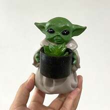 Star Wars Dekoracja do doniczki z motywem Gwiezdnych Wojen Yuda, Miniaturowa dekoracja biurka, Mandaloriańska dekoracja z żywicy Yuda, Wykwintna dekoracja domu, Dekoracja do akademika na powrót do szkoły, Dekoracja na Halloween i Boże Narodzenie