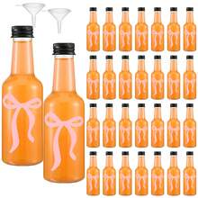 30/5/1pc 25ML-50ML Mini Plastic Liquor Bottle,Empty Bottles With Cap,Elegant Floral Decor Bottles, Can Be Used To Fill A Variety Of Liquids,Dried Blooms Decorative, Suitable For Putting In The Bag To Take Out Travelling,Weddings,Events Gift,Gatherings,Party,Birthday,Outdoor.