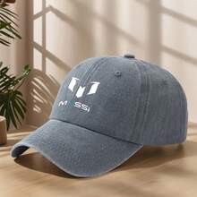 MAKEFGE MESSI Logo Baseball Cap - Vintage Washed Look, Soft & Comfortable, Breathable Sweat-Absorbent Hat For Outdoor Sports, Adjustable Fit For Men & Women, Black With White Embroidery, Lightweight Polyester, Spring/Summer Fashion Accessory, Adjustable Baseball Cap| Stylish Headgear| Polyester Cap, Baseball Hat - màu đen - Xem 11