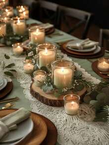 1/5pcs Wooden Round Coaster, 15*15cm Round Wooden Spacer, Wedding Table Center Decoration, Suitable For Wedding Dinner Candle Display, Diy Wood Chip Decoration, Hand-Painted Wood Chip Painting Material, Suitable For Natural Decoration, Candle Holder Or Children's DIY Art Board