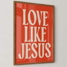 1 件“像耶稣一样去爱”壁画时尚基督教印刷帆布画 LDS 基督教名言海报简约圣经诗句装饰适用于卧室、客厅或办公室装饰礼物送给她无框或带框、海报、墙壁艺术、房间装饰用品、现代、名言（可选框架） - 彩色 - 查看 6