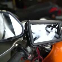 1pc Motorcycle Phone Holder, ABS Waterproof Shockproof Holder Bag With Touch Screen, 360° Rotatable Handle Grip, Outdoor Cycling Accessory, Universal Fit - Multicolor - View 3