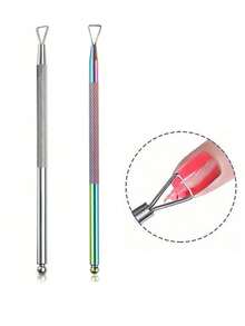 Accessori per manicure fai-da-te: Solvente per rimozione smalto gel, Spingicuticole in acciaio inossidabile per rimuovere la pelle morta