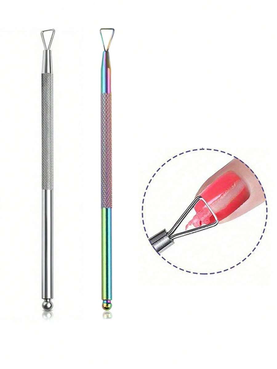 Accessori per manicure fai-da-te: Solvente per rimozione smalto gel, Spingicuticole in acciaio inossidabile per rimuovere la pelle morta