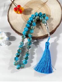 1pc 10cm Big Floral Beads 33pcs Delicate Muslim Prayer Beads, Original Handmade Colorful Arabic Tassel Bracelet - Multicolor - View 17